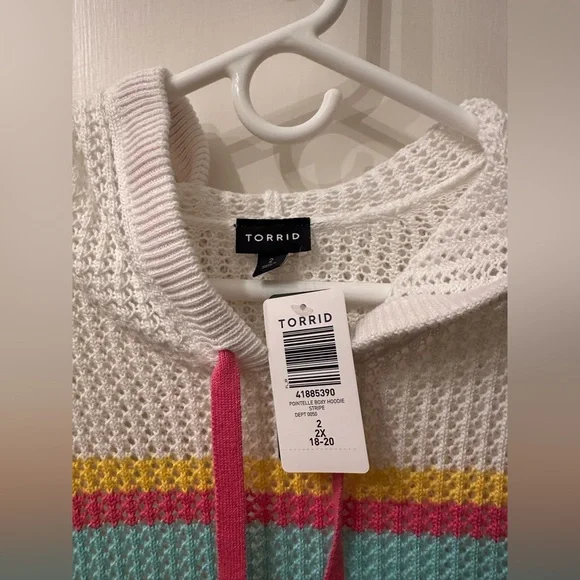 NWT Torrid Pointelle Striped Hoodie - Picture 2 of 2